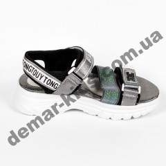 Детские босоножки Lilin Shoes B058-2-2 темное серебро большие